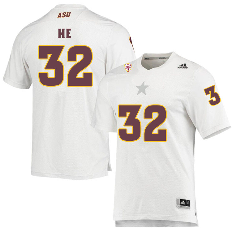 Men #32 Jackson HeArizona State Sun Devils College Football Jerseys Sale-White